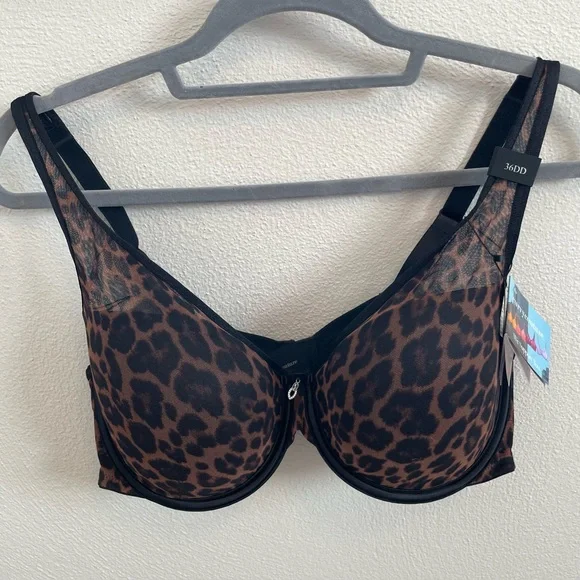 NWT Curvy Couture Animal Print Full Coverage Bra 36DD - Picture 6 of 9